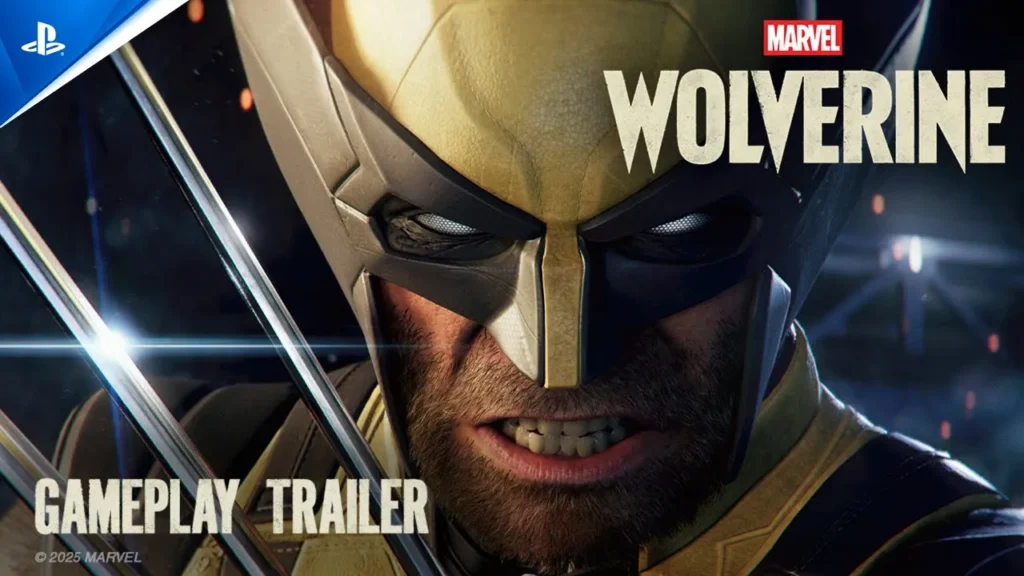 Imagem oficial de Marvel’s Wolverine mostrando o herói em close com as garras ativadas, destaque para um dos jogos exclusivos mais aguardados do PlayStation 5 em 2026.